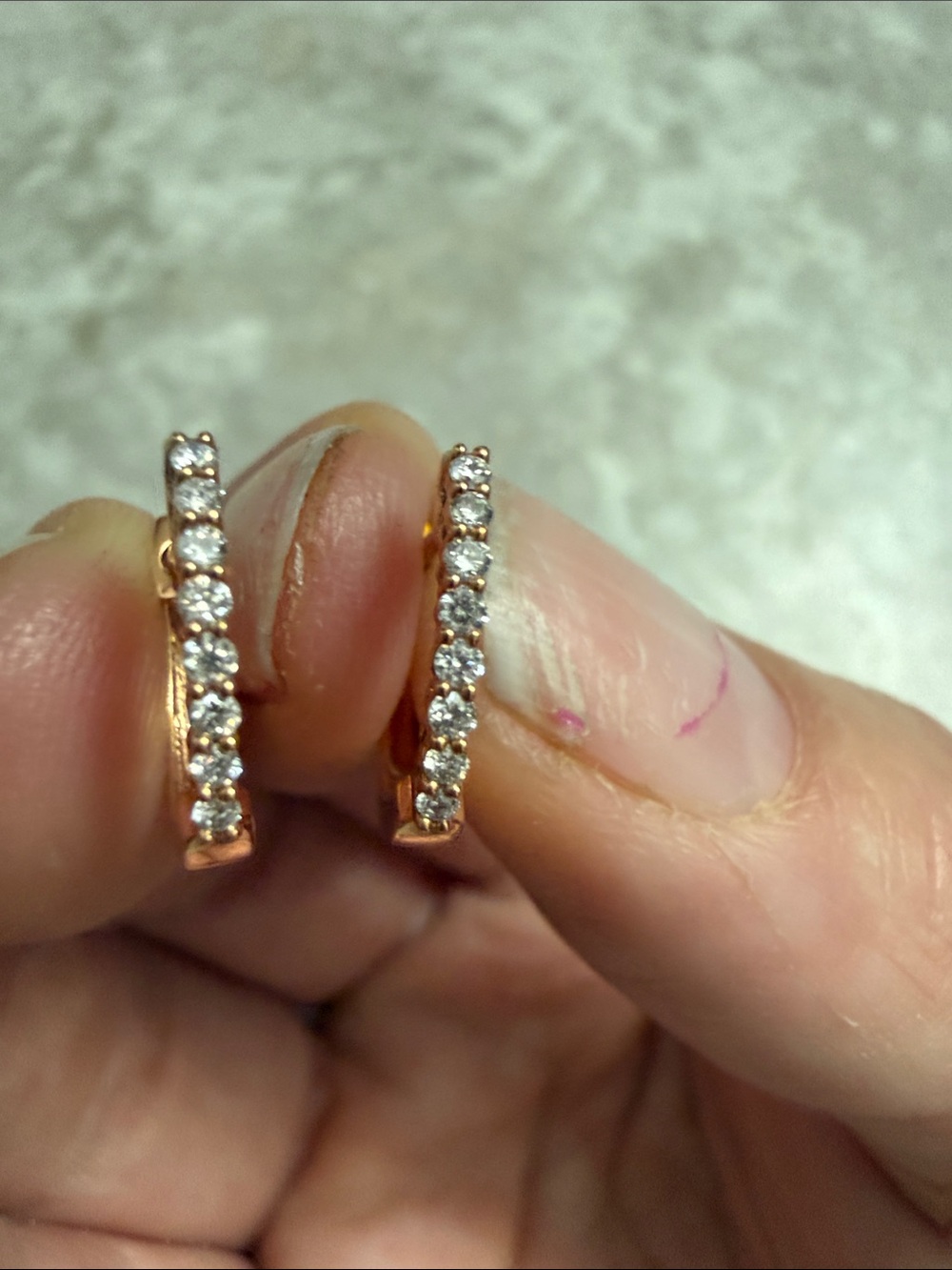 R.H. Macy & Co Fine Jewelry 10K Rose Gold Diamond Huggie Hoop Earrings